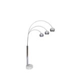 GOFFREDO REGGIANI A chrome three arm arc floor lamp, on a marble base, by Goffredo Reggiani, Italy,