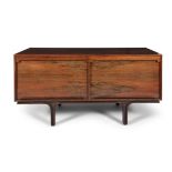 GIANFRANCO FRATTINI A rosewood sideboard by Gianfranco Frattini for Bernini, with two tambour