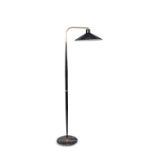 LAMP A brass enamel floor lamp, on a black marble base, Italy, c.1960. 160cm (h)