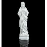 *A BLANC DE CHINE / DEHUA MOLDED STANDING FIGURE OF THE SACRED HEART OF JESUS China, Fujian, Dehua,