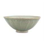 A 'LOTUS, CELADON GLAZED STONEWARE CONICAL BOWL China, Possibly Song Dynasty Of conical shape,