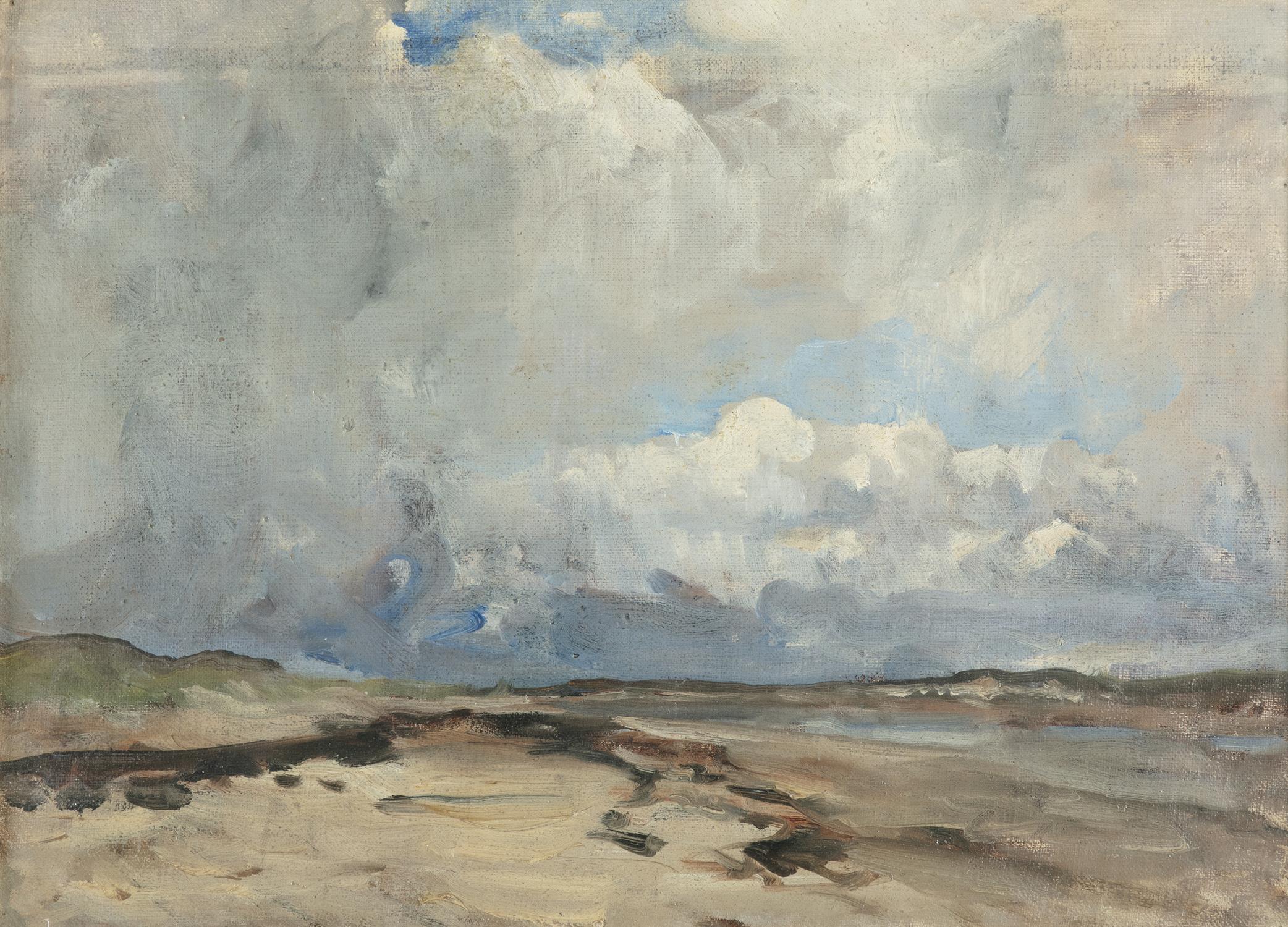 Nathaniel Hone RHA (1831-1917) Malahide Beach scene Oil on artist's board, 30 x 40cm (12¼ x 15¾")