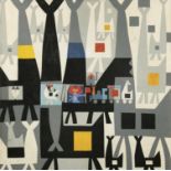 Colin Middleton RHA RUA MBE (1910-1983) Abstract with Toy Train Oil on board, 90 x 90cm (35½ x