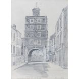 Raymond Piper HRUA, HRHA (1923-2007) From South Main Street, Youghal, Co. Cork Graphite drawing,