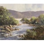 George K. Gillespie RUA (1924-1995) River Landscape Oil on canvas, 50 x 60cm (19¾ x 23½'') Signed