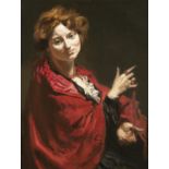 William Orpen RA RHA (1878 - 1931) Anita Bartle, The Red Shawl Oil on canvas, 94 x 72.