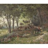 William Magrath (1838-1918) The Sleeping Shepherd Watercolour, 48.5 x 58cm Signed and dated