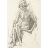 Mainie Jellett (1897-1944) Seated Female Nude Pencil on paper, 33.5 x 24cm (13¼ x