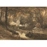 Andrew Nicholl RHA (1804-1886) Bryansford Falls Watercolour, 30 x 43cm (11¾ x 17'') Signed