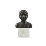 Dick Joynt (1938 - 2003) Saskia Bronze, Raised on a white marble cube, 18cm (7") high (including