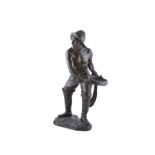 N. PICCIOLE (FRENCH, EARLY 20TH CENTURY) 'Le Sauveteur' Bronze, 60cm high Signed and titled