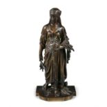 EUTROPE BOURET (1833-1906) Lady with Wheat Sheaf Bronze, 12 x 19 x 42cm