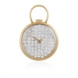 A DIAMOND WATCH PENDANT, the dial pavé-set throughout with single-cut diamonds, with loop