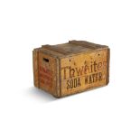 A THWAITES SODA WATER PAINTED CRATE, with hand painted lettering, 'Thwaites Inventors of Soda