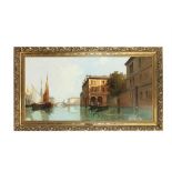 ALDO MARANGONI (20TH CENTURY) Venice Canal scene Oil on canvas, 59 x 120cm Signed A. Marangoni