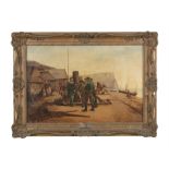 R. DOUGLAS Harbour Scene Oil on canvas, 49 x 74cm Signed