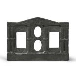 A 19TH CENTURY SLATE PICTURE FRAMES, possibly by the Kilkenny marble works, in architectural form,