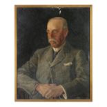 HENRY SOUTHGATE SANDS, RBSA (1900-1971) Portrait of a Gentleman, half-length seated with his hands