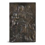AN ITALIAN BRONZE RELIEF PANEL DEPICTING THE HOLY FAMILY, AFTER PIERINO DA VINCI,
