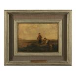 WILLIAM COLLINS RA (1788 - 1847) Three Boys fishing in rockpools Oil on canvas, 22.5 x 30.