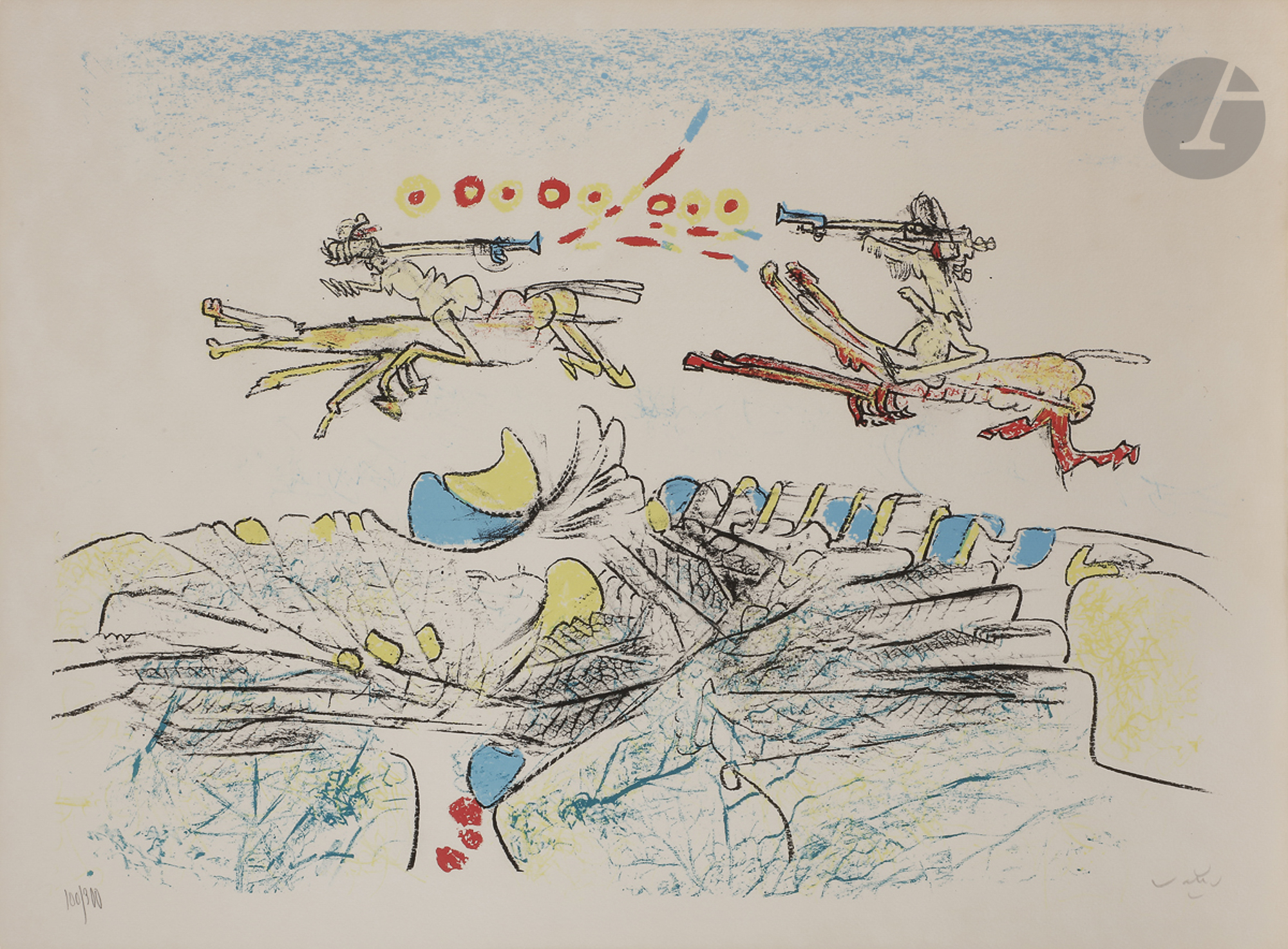 Roberto MATTA [chilien] (1911-2002)Compositions surréalistes2 lithographies.Signées et numérotées - Image 2 of 2