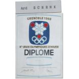 Olympiadiplom OSW1968 - Teilnehmerdiplom „Grenoble 1968. Xes Jeux Olympiques D'hiver. Diplome Ard