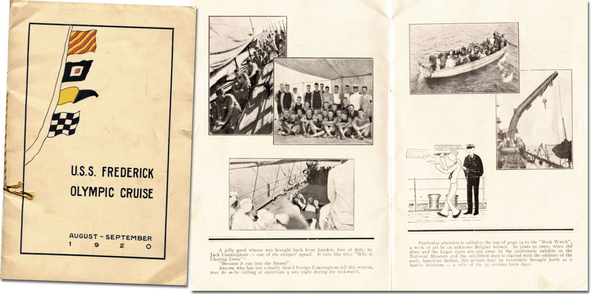 Olympic Games 1920 Report USA Cruise - Booklet U.S.S. Frederick Olympic Cruise August - September 19