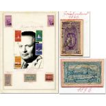 Philatelie OSS 1896-1972 - Sammelblatt mit 9 original Briefmarken von den Olympischen Spielen