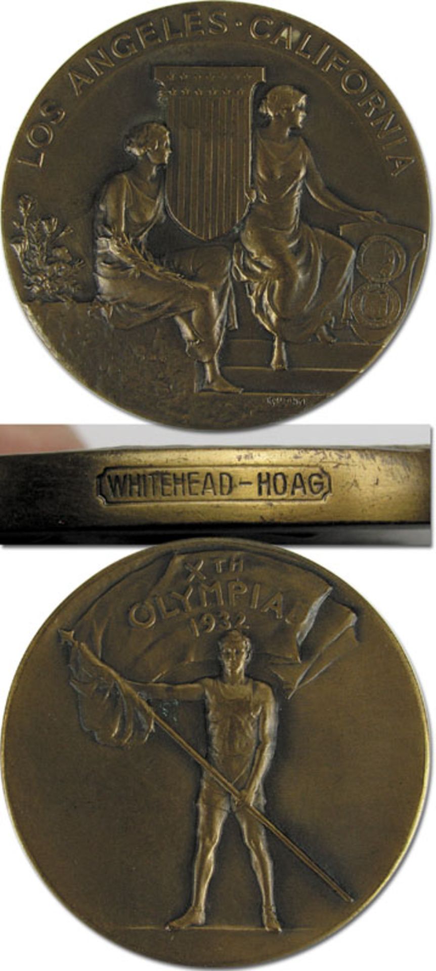 Participation Medal: Olympic Games 1932. - Bronze, presented to athletes and officials, size 6.9 cm.