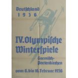 Plakat OSW1936 - Deutschland 1936. IV.Olympische Winterspiele Garmisch-Partenkirchen vom 6. bis16.