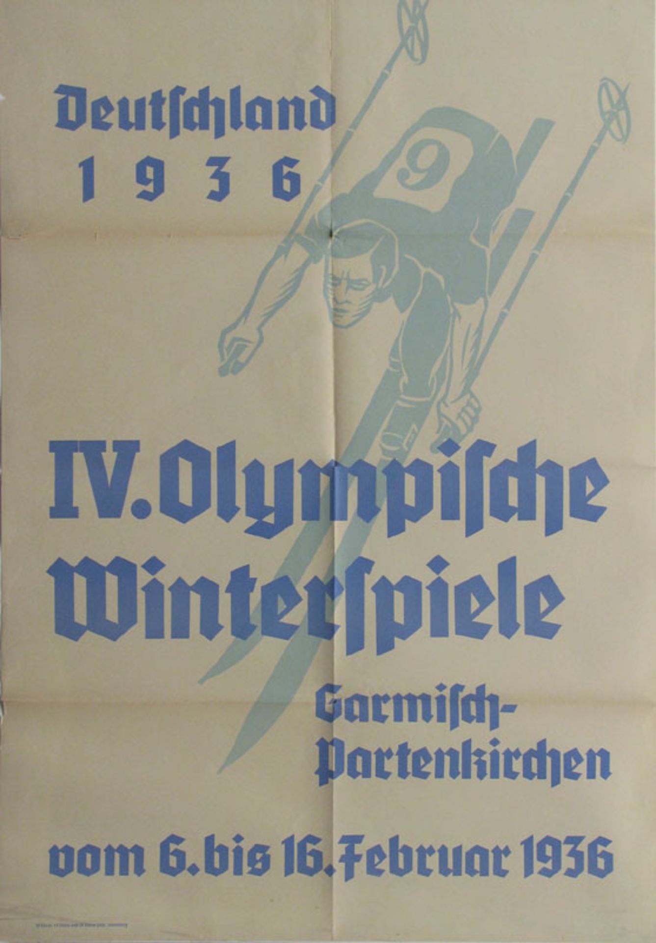 Olympic Games 1936. Garmisch Poster - Poster of the 4th Olympic Winter Games in Garmisch Partenkirch