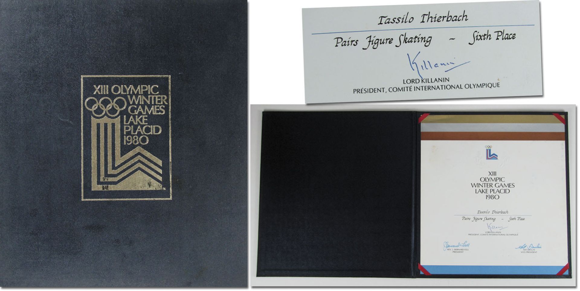 Olympic Games Lake Placid 1980 Medal Folder - Original folder for a winner diploma of the Olympic Ga