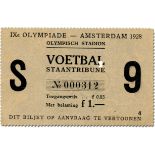 Eintrittskarte OSS1928 - IXe Olympiade Amsterdam 1928. Olympisch Stadion. Voetbal. No. 9 (