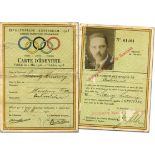 Ausweis OSS1928 - Carte d´Identité IXe Olympiade Amsterdam 1928. Offizieller Olympiaausweis eines