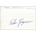 Jörgensen, Victor - (1924-2001) Blancobeleg mit original Signatur von Victor Jörgensen (DEN).