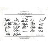 Weltmeister 1990 - Großes Autogrammblatt mit 23 original Signaturen der Fußball - Weltmeister von