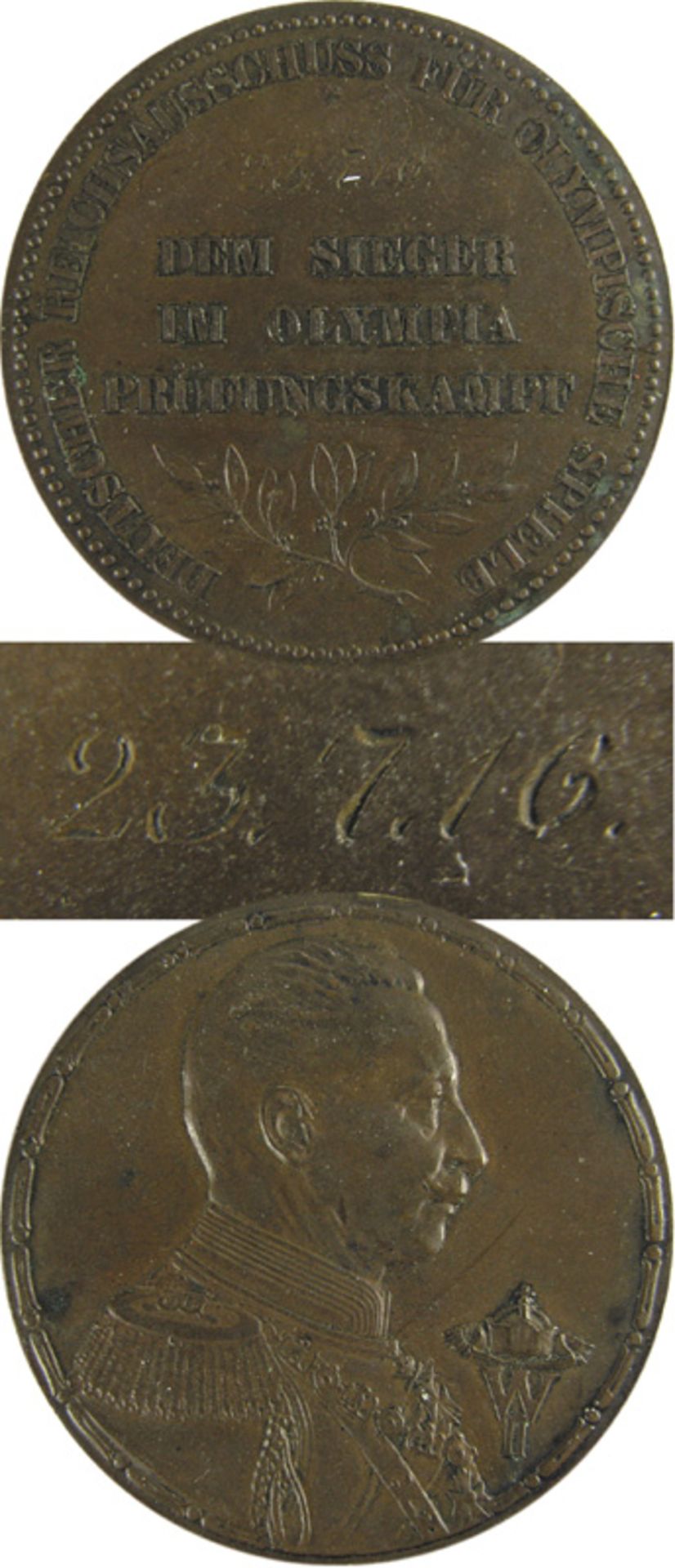 Olympic Games 1916 Berlin. Winner medal 1916 - Winner medal of the Deutscher Reichsausschuss für Oly