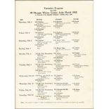 Programm OSW1932 - Tentative Program for the III Olympic Games - Lake Placid 1932. As Revised at the