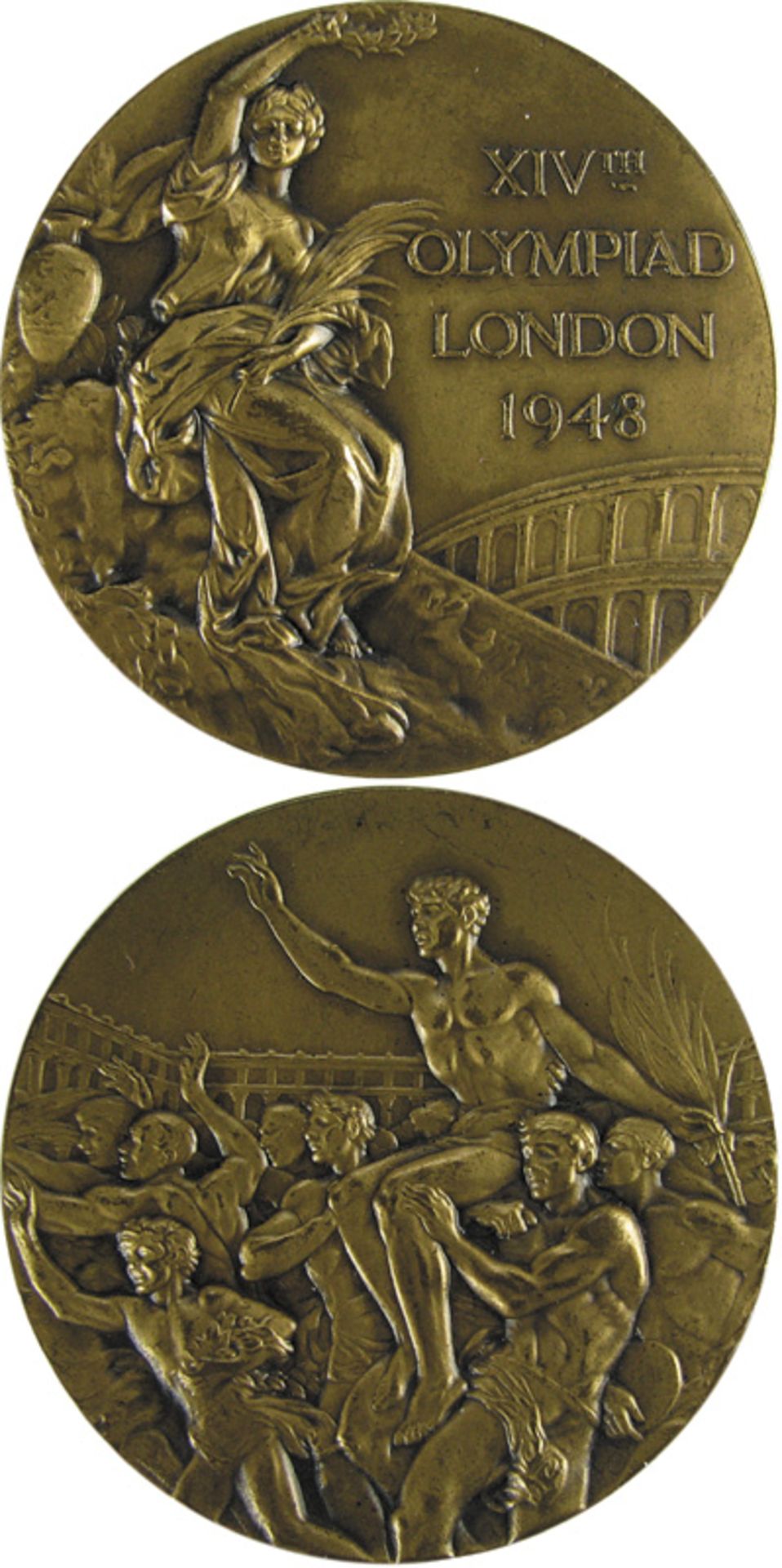 Olympic Games Berlin 1948. Bronze Winnermedal - Original bronze Winner-medal awarded for 3rd place i