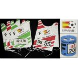 Laibchen + Armband WM1982 - 4x offizielle Fotografen Laibchen und Armband für die Fußball -