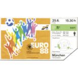 Eintrittskarte EM1988 - Euro 1988 Endspiel (Holland - UdSSR) am 25.6.1988 in München. 18x10cm. -