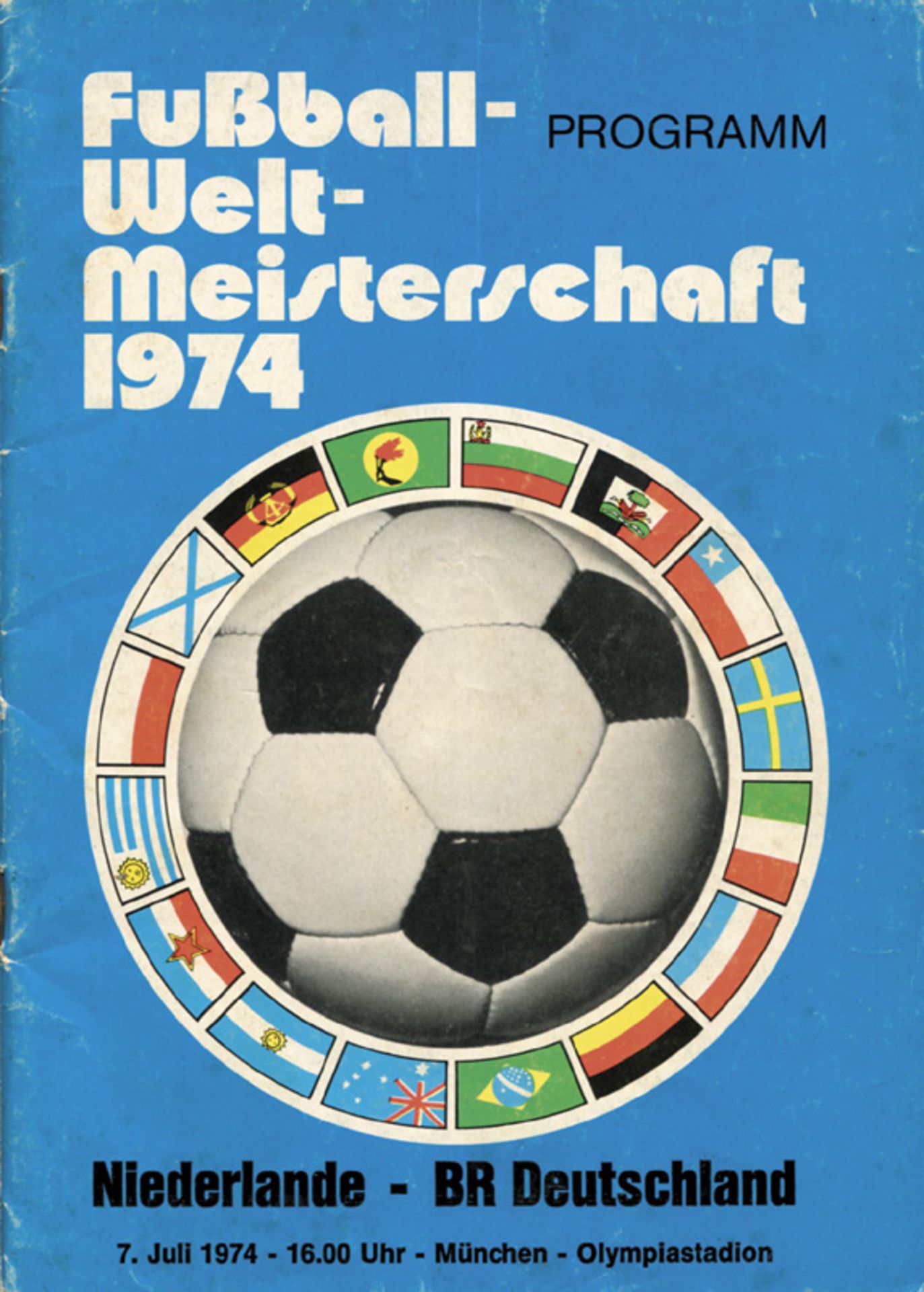 Programme: World Cup 1974. Final Germany v Nether - Germany vs Holland, Sunday, 7th July 1974 in the