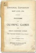 Olympic Games 1904. General programme - Programme of Olympic Games and World Championship Contests. 