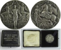 Olympic Games 1908 Silver Winner Medal Wrestling - Silver medal for the second place for George de R