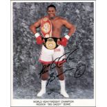 Bowe, Riddick - Autogrammkarte mit original Signatur von Riddick Bowe (USA). Silbergewinner