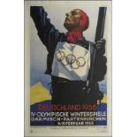 Plakat OWS1936 - „Deutschland 1936. IV.Olympische Winterspiele Garmisch-Partenkirchen 6.-16.