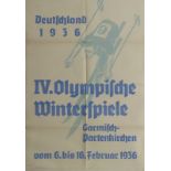 Plakat OWS1936 - Deutschland 1936. IV.Olympische Winterspiele Garmisch-Partenkirchen vom 6. bis16.