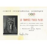 IOC - Trophée Taher Pacha 1963 - Urkunde "Comité International Olympique. Le Trophée Taher Pacha….