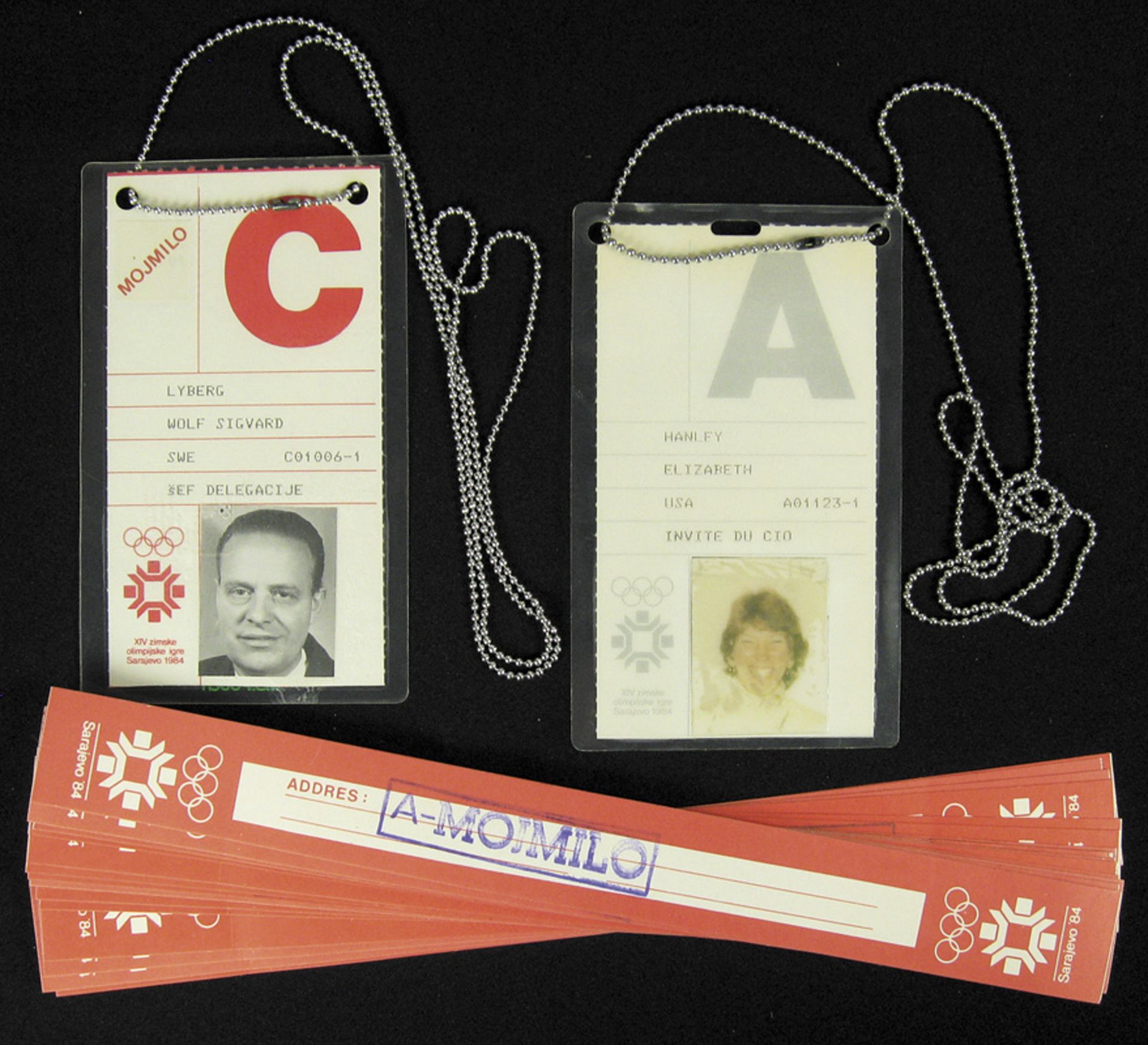 Olympic Winter Games  Sarajewo 1984 Identity Card - Two „Identity Card F. XIV Olympic Winter Games S