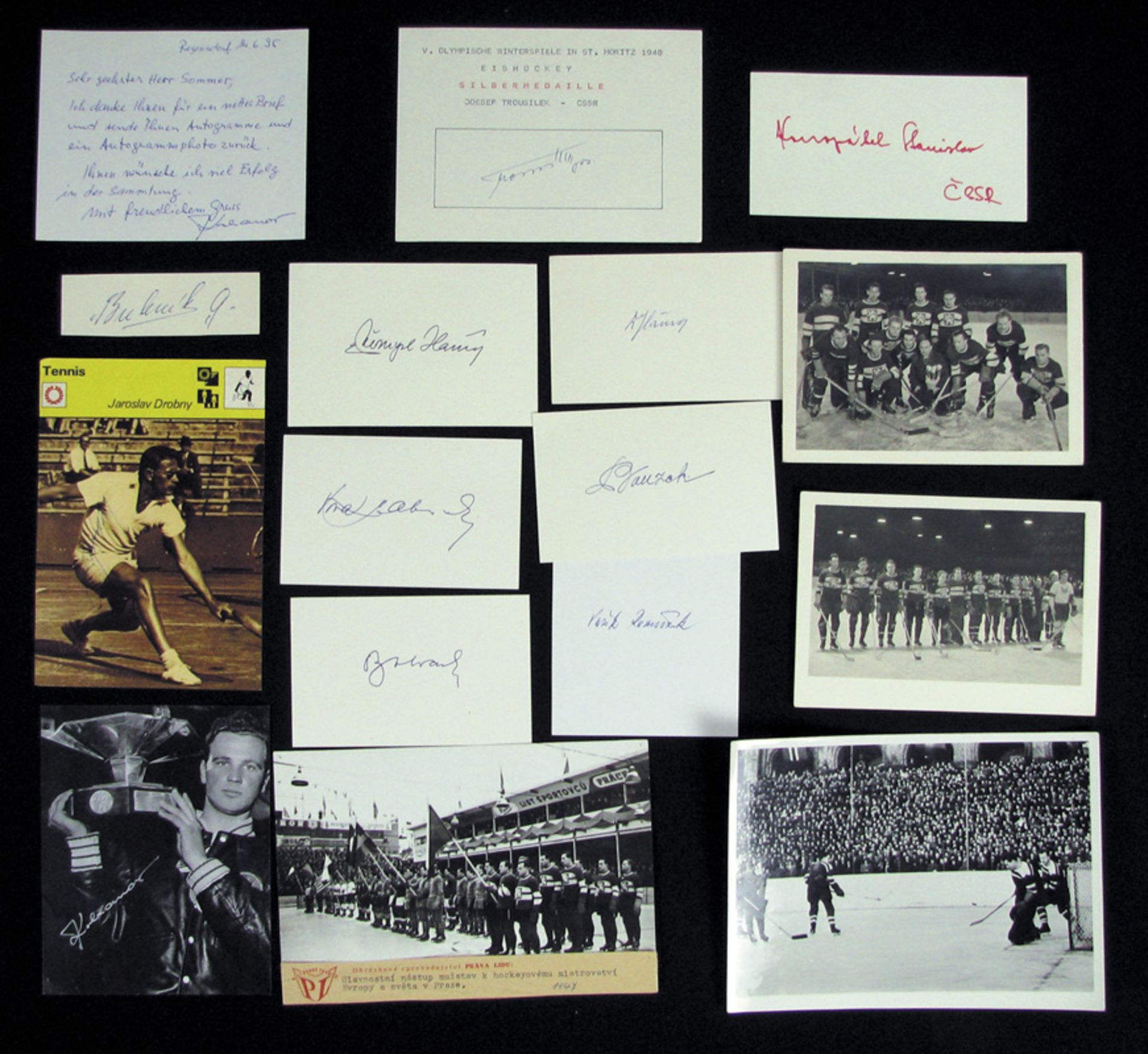 Olympic Games 1948 Autograph Icehockey CSSR - Ice Hockey Olympic Winter Games 1948 silver medallist 